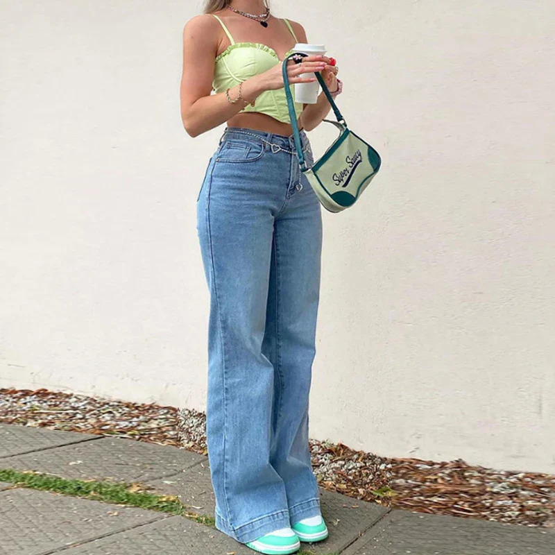 Xaira – High-Waist-Flared-Jeans in heller Waschung - Image 2
