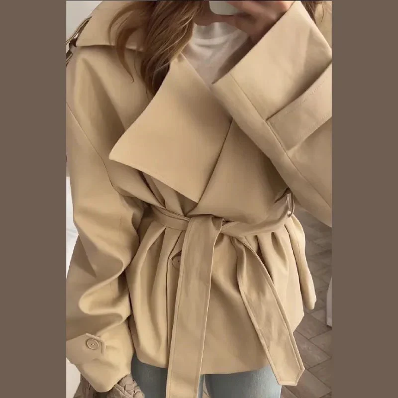 Yalin | Kurzer Trenchcoat Mit Gürtel - Image 2