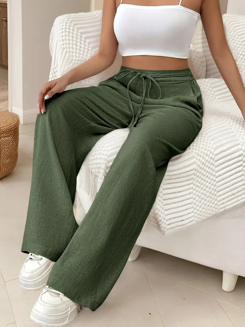 Yara – High-Waist-Loungehose mit Kordelzug und weitem Bein - Image 11