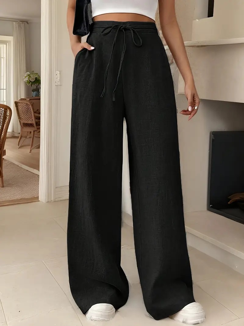 Yara – High-Waist-Loungehose mit Kordelzug und weitem Bein - Image 13