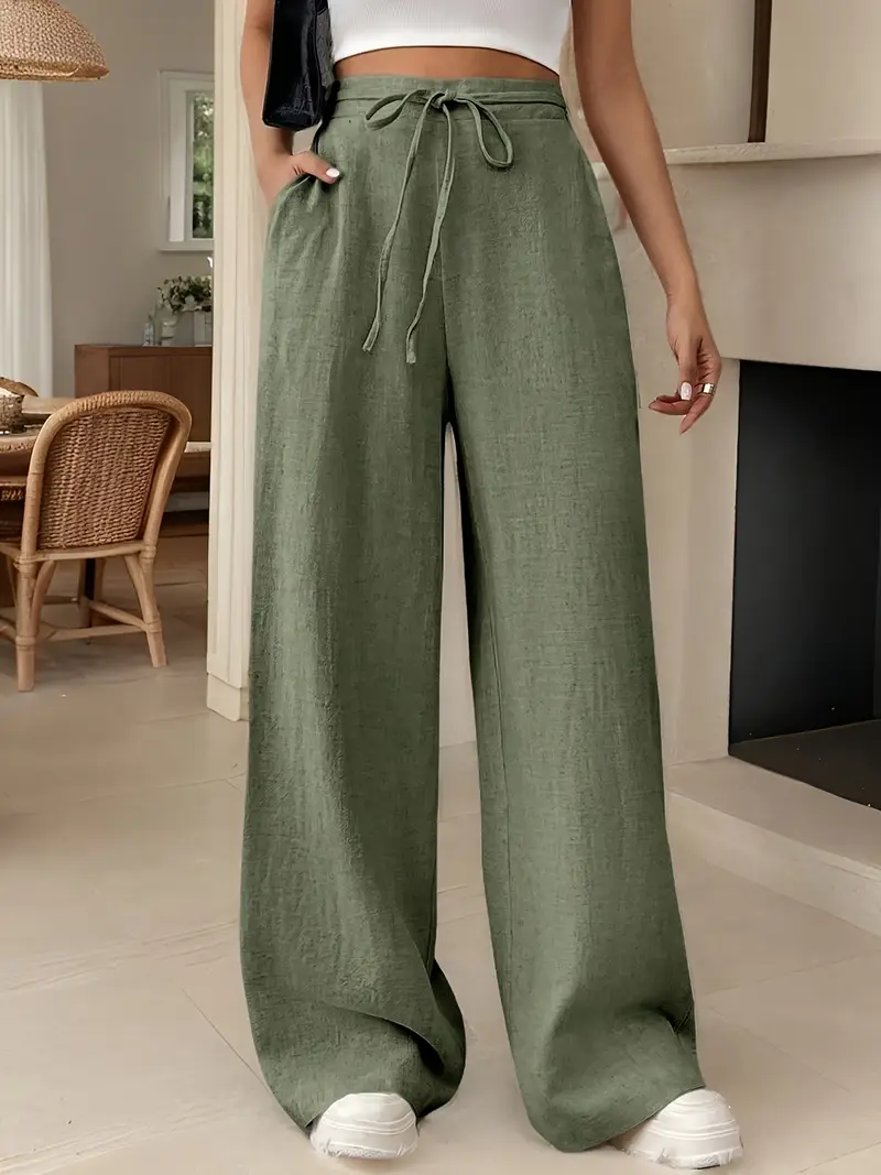 Yara – High-Waist-Loungehose mit Kordelzug und weitem Bein - Image 14