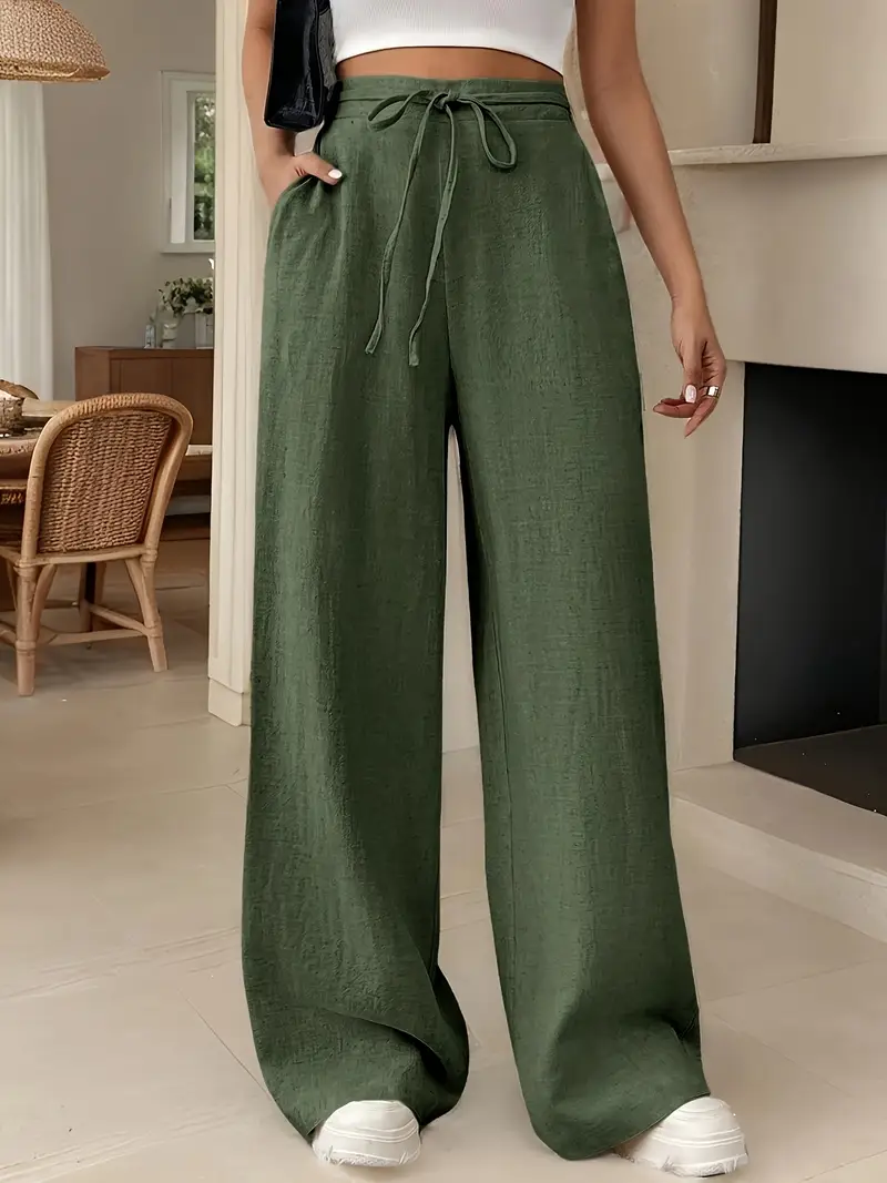 Yara – High-Waist-Loungehose mit Kordelzug und weitem Bein - Image 16
