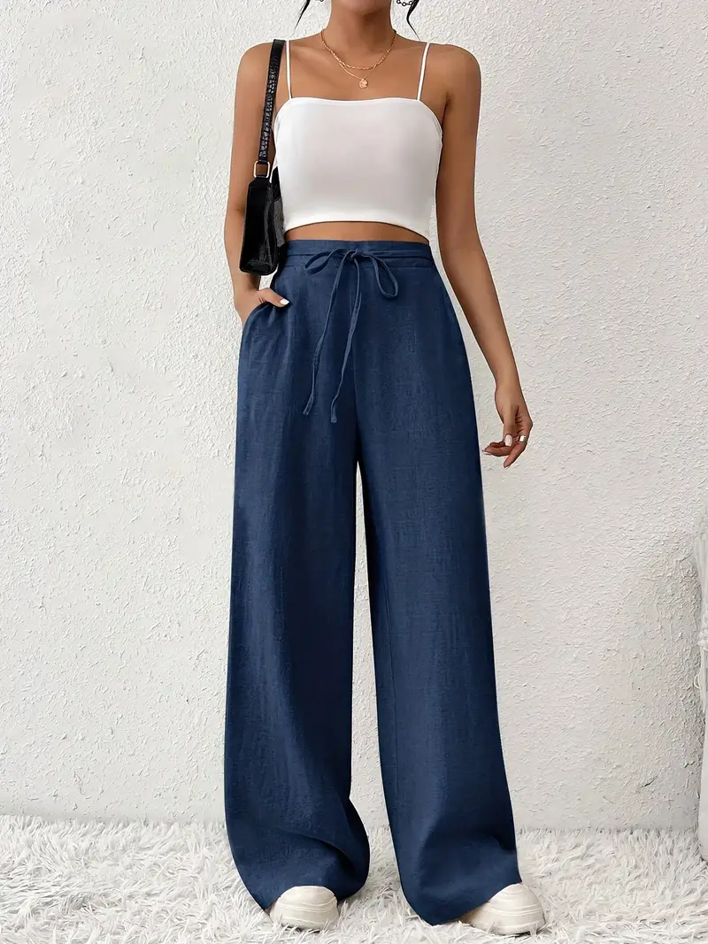 Yara – High-Waist-Loungehose mit Kordelzug und weitem Bein - Image 9