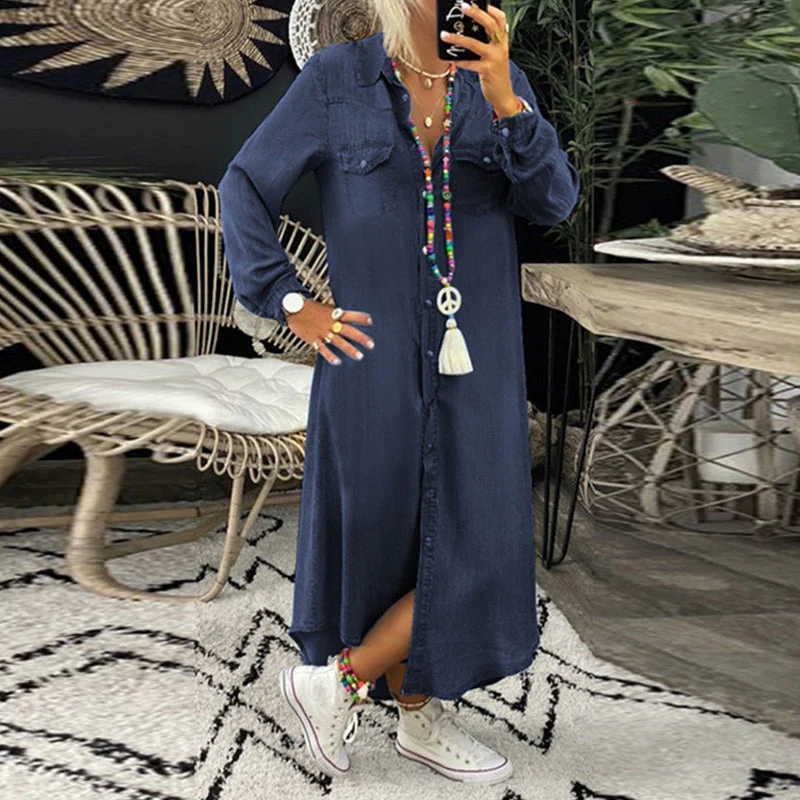 Yara | Langärmliges Maxikleid aus Jeans - Image 4