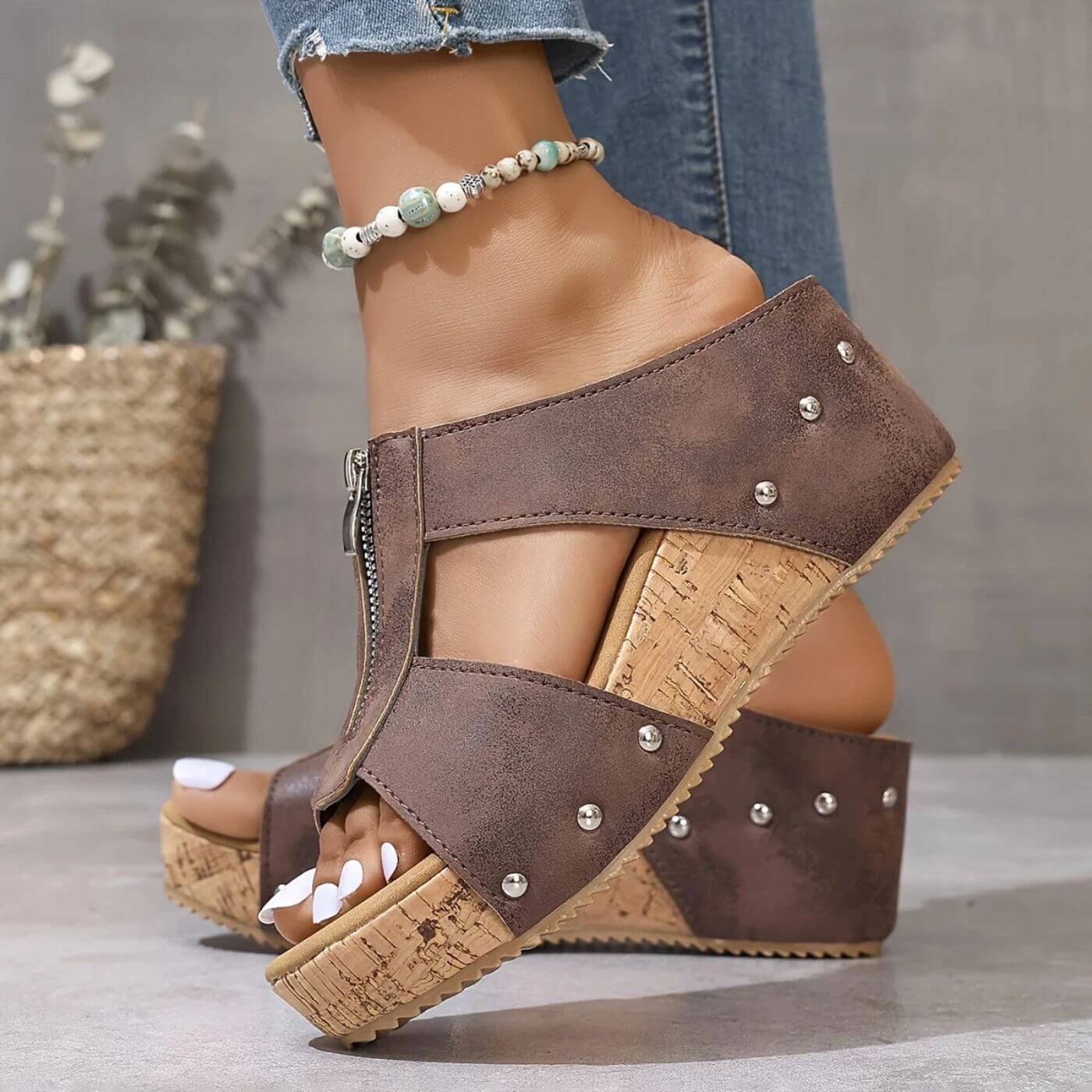 Yara – Orthopädische Keilsandalen mit offener Zehenpartie - Image 2