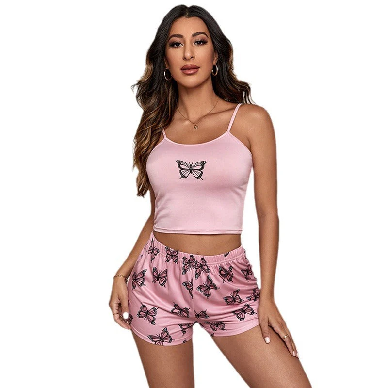 Yuna-Damen Freizeit Schlafanzug Set mit zartem Schmetterlingsmotiv - Image 4
