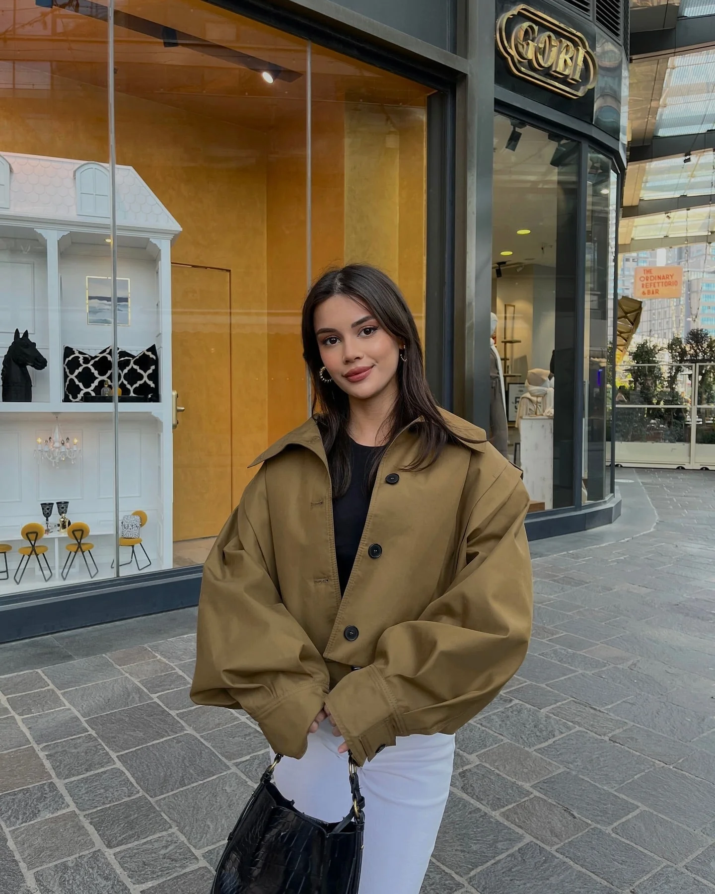 Yvana | Cropped Trenchjacke Mit Volumenärmeln - Image 3