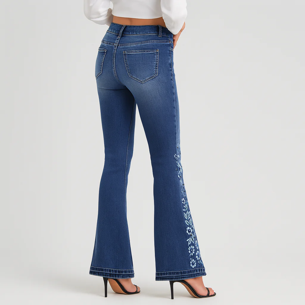 Yve – Damen Stretch-Schlagjeans – Lässiger Schlaghosenstil - Image 2