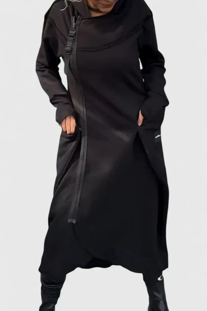 Zara – Modern Asymmetrical Hooded Midi Dress for Women - Image 5