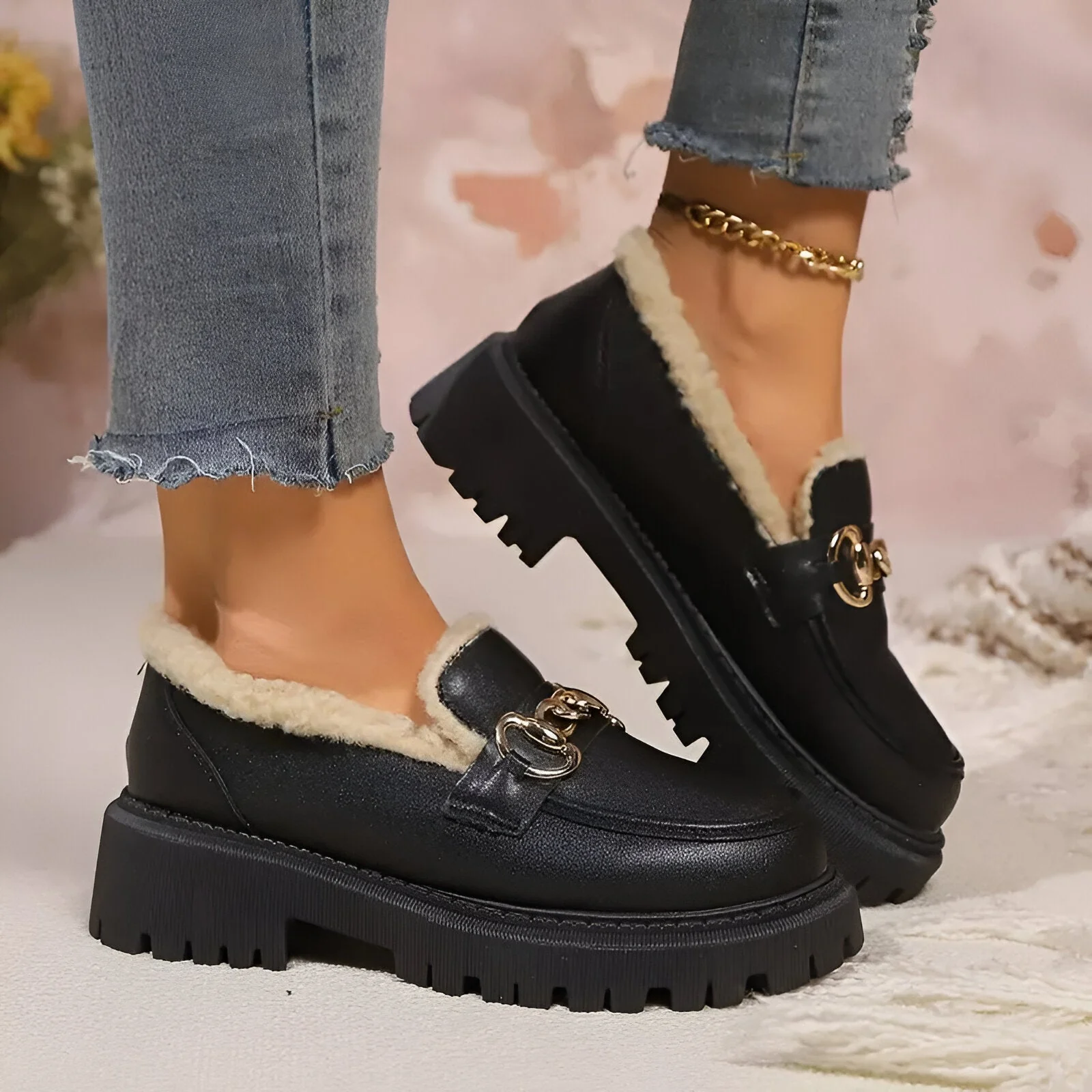 Zelia | Stylische Baumwoll Chain Loafers - Image 4