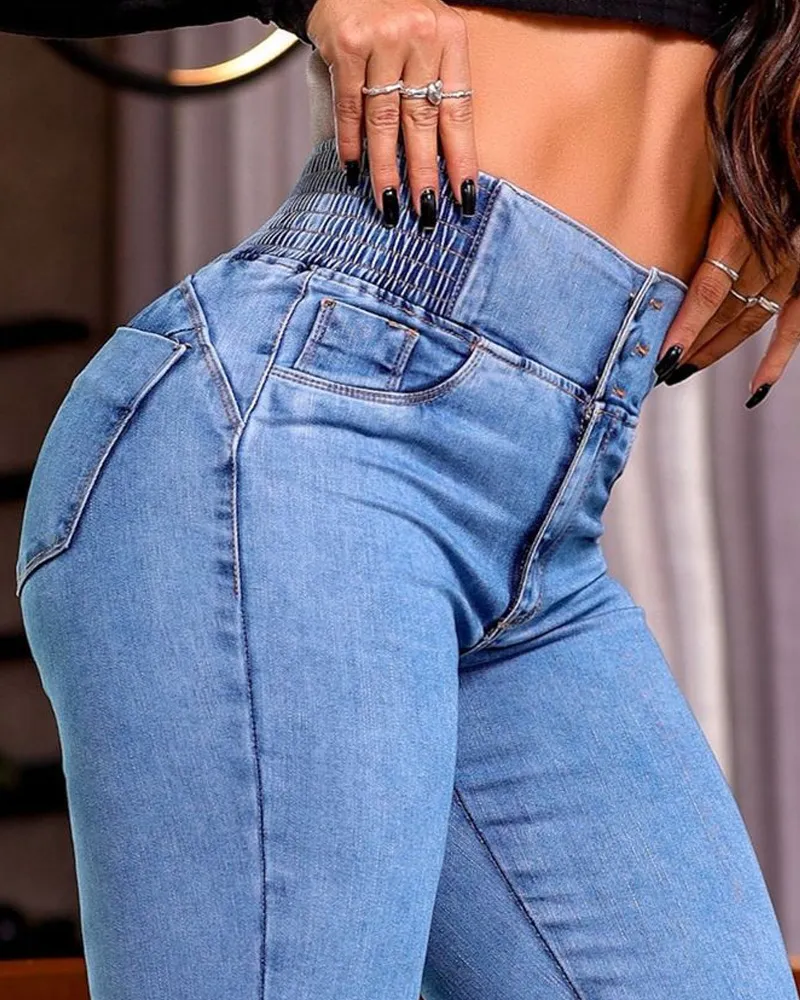 ZELLA HOCHTAILLIERTE HOSE MIT SCHLITZ - Image 5