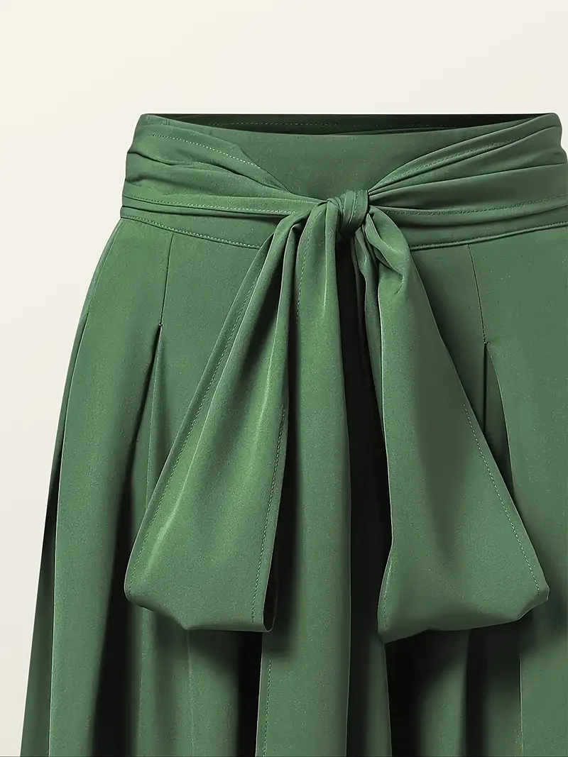Zephyra – Palazzohose mit hoher Taille und weitem Bein und Bindeband vorne - Image 4
