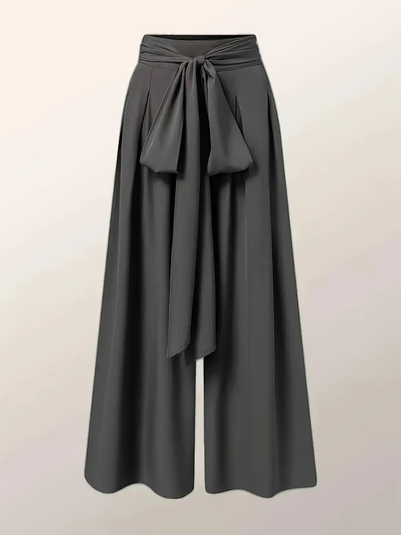Zephyra – Palazzohose mit hoher Taille und weitem Bein und Bindeband vorne - Image 9