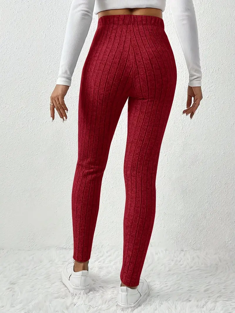 Zhari – Rippstrick-Leggings mit hohem Bund und Kordelzug - Image 11