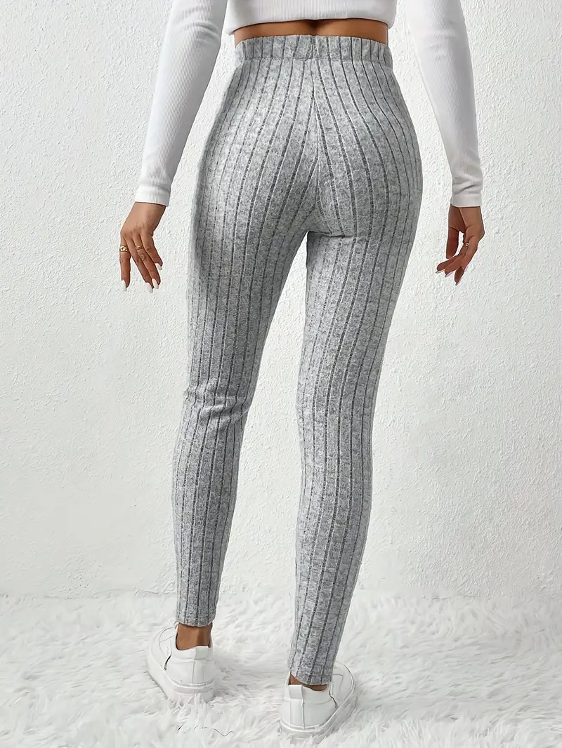 Zhari – Rippstrick-Leggings mit hohem Bund und Kordelzug - Image 14
