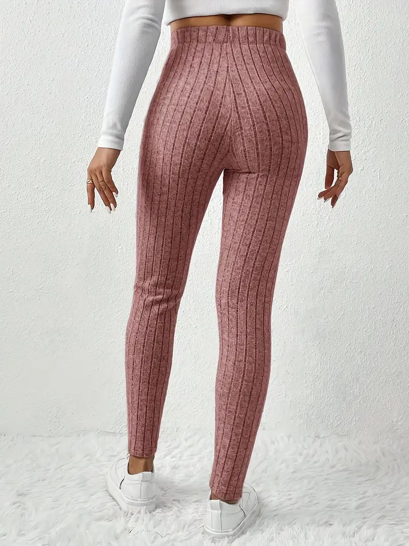 Zhari – Rippstrick-Leggings mit hohem Bund und Kordelzug - Image 2