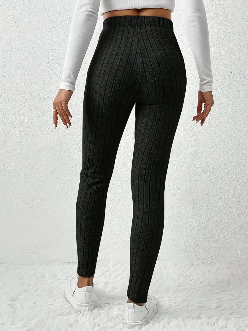 Zhari – Rippstrick-Leggings mit hohem Bund und Kordelzug - Image 8