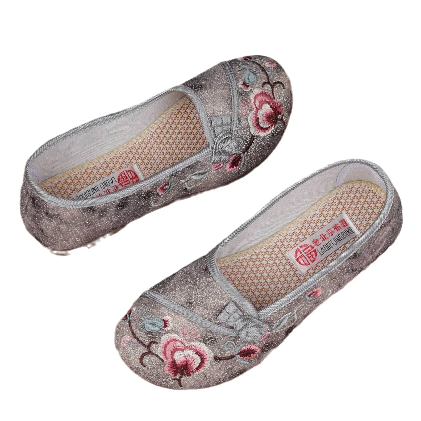 Zilia- Damen Elegante handgefertigte Ballerinas mit floraler Stickerei - Image 3