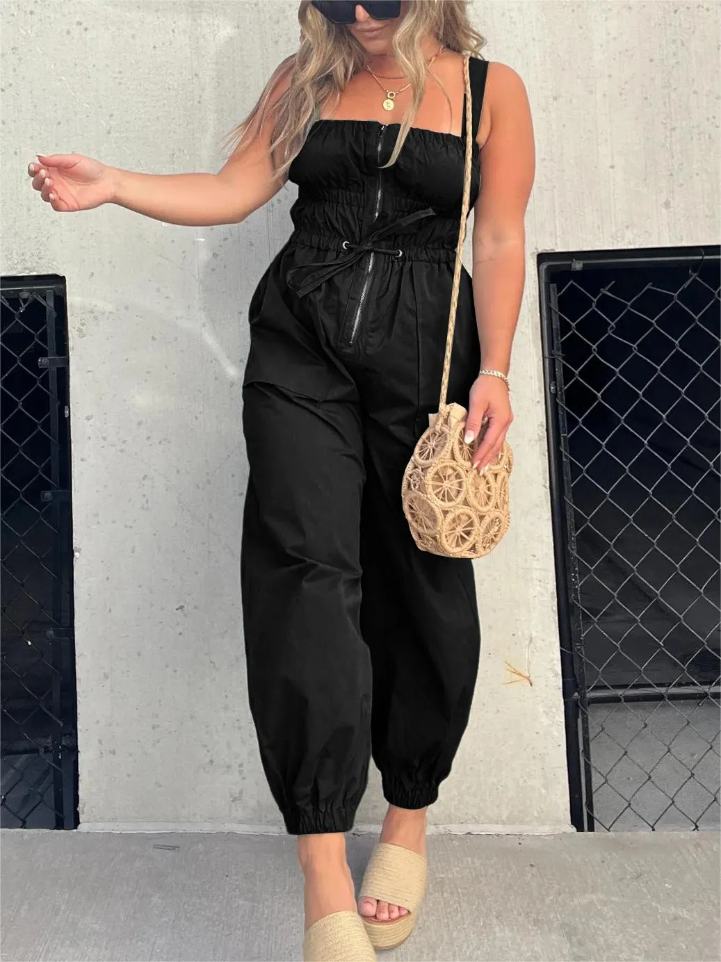 ZIPPER CARGO JUMPSUIT - Image 3