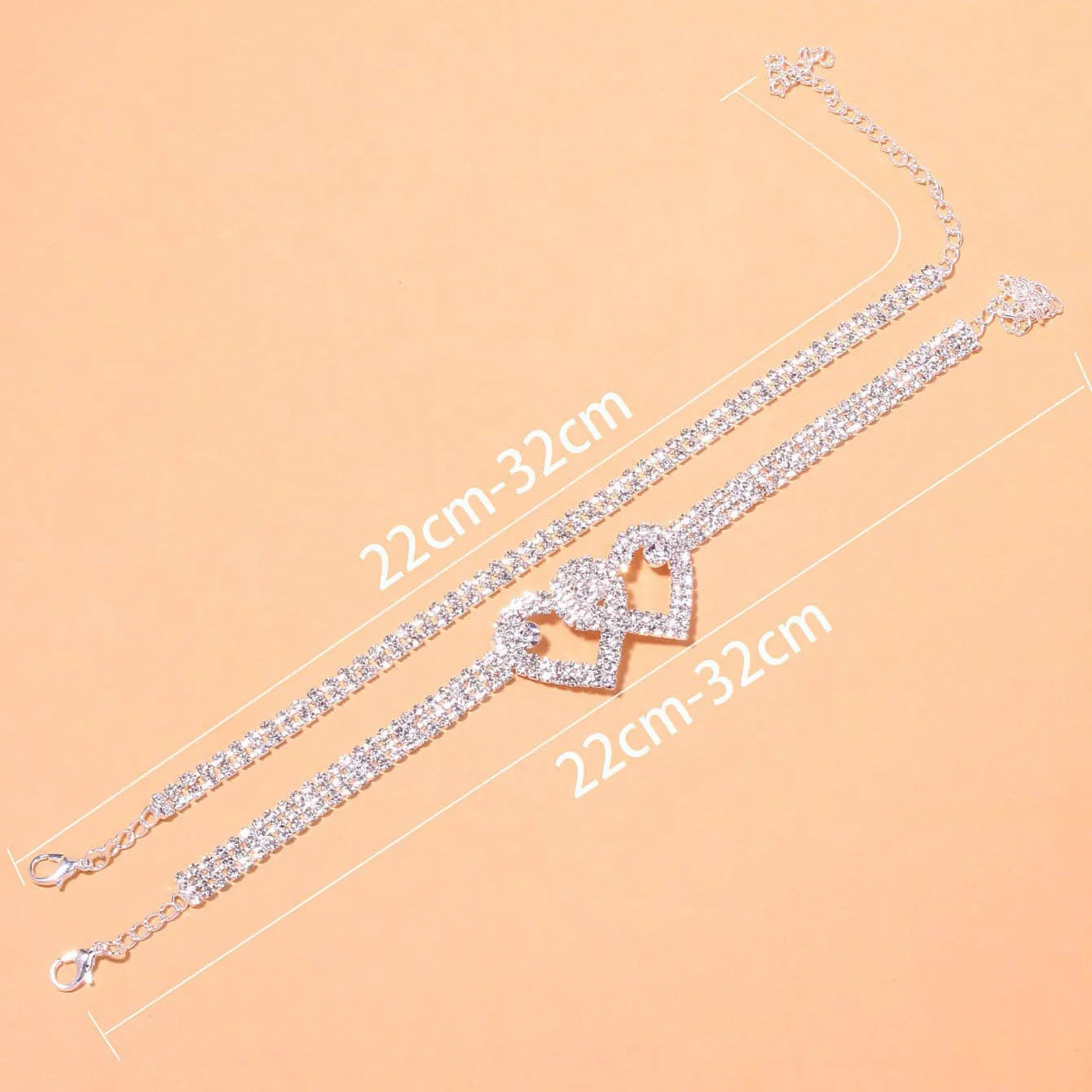 Zirkonia Fußkettchen Armreif aus Sterlingsilber - Image 4