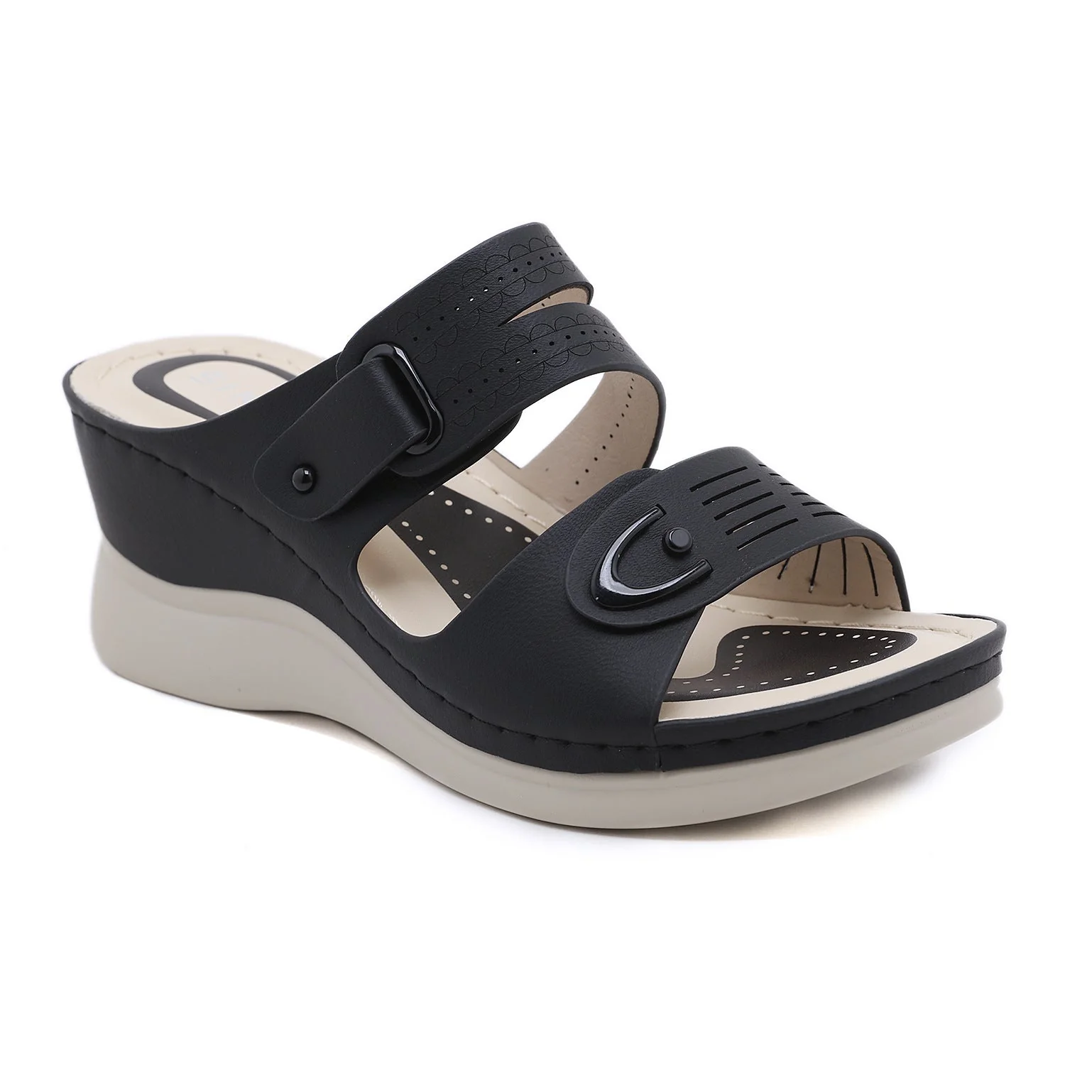 Zita- Damen Wedge Pantoletten mit verstellbaren Riemen - Image 5