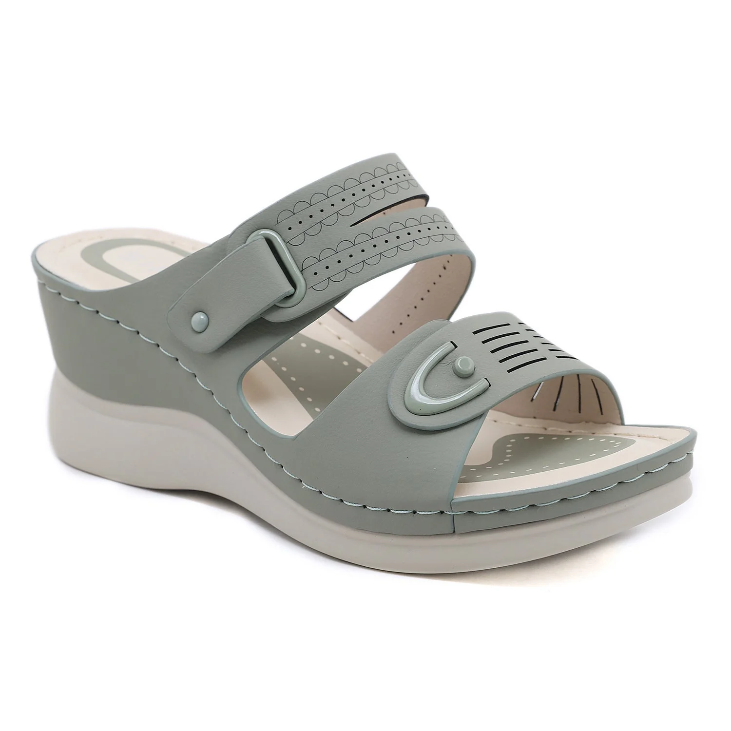 Zita- Damen Wedge Pantoletten mit verstellbaren Riemen - Image 6