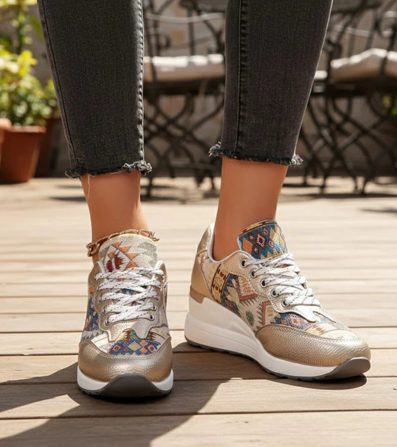 Znaya – Boho Turnschuhe Mit Geometrischem Schnürdesign - Image 3