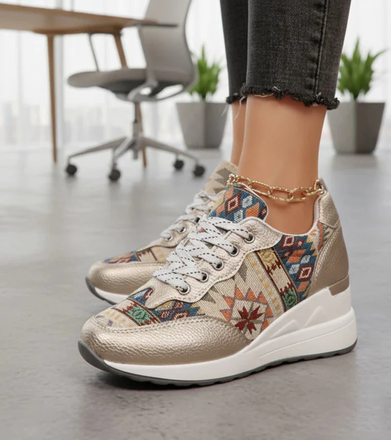 Znaya – Boho Turnschuhe Mit Geometrischem Schnürdesign - Image 5