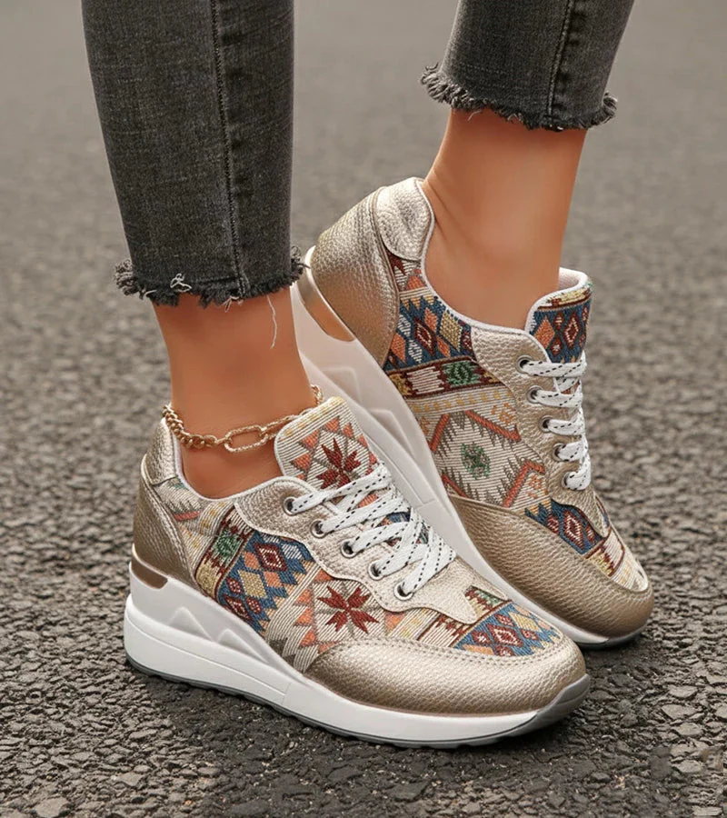 Znaya – Boho Turnschuhe Mit Geometrischem Schnürdesign - Image 6