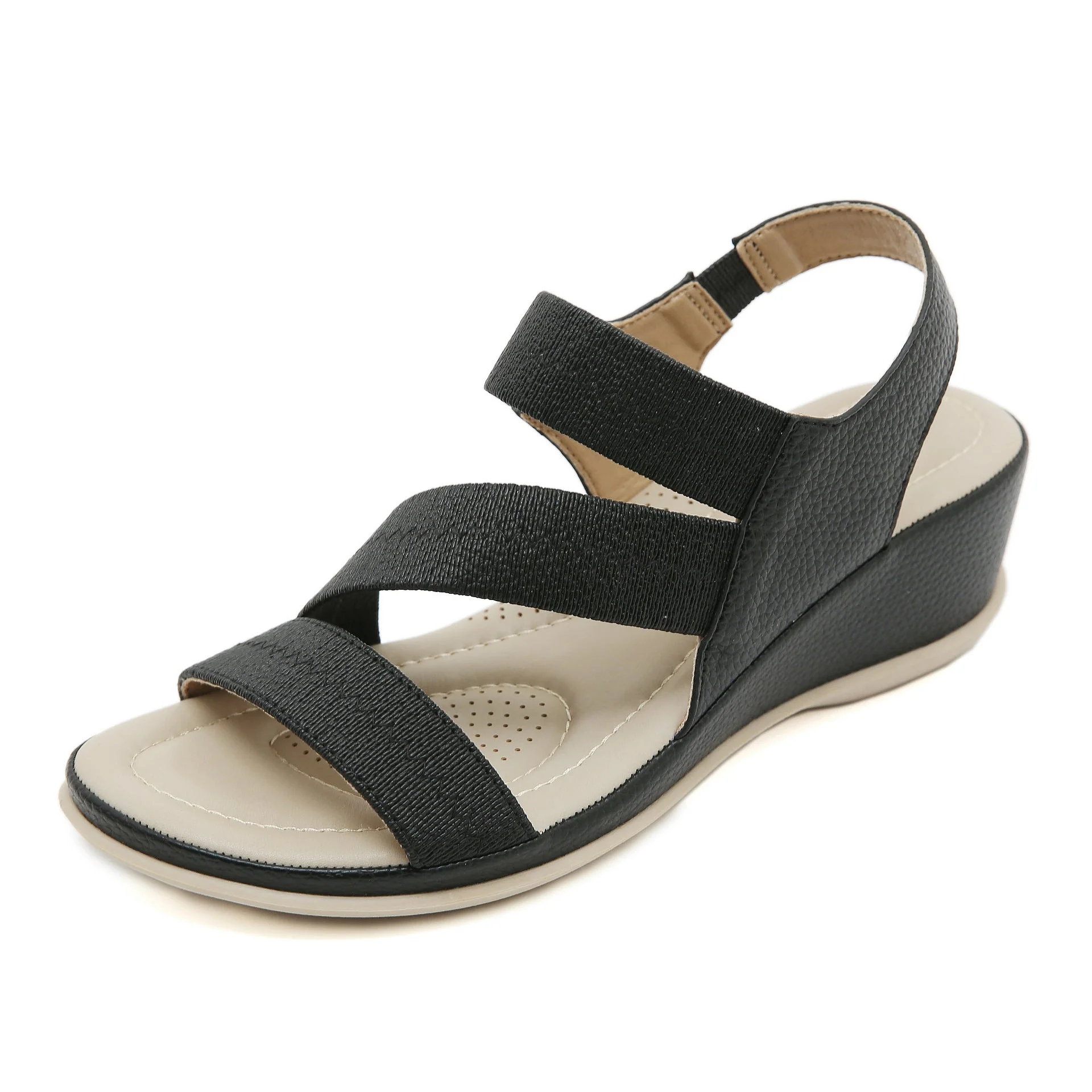 Zsófia- Damen Wedgesandalen mit elastischen Riemen und Innensohle - Image 2