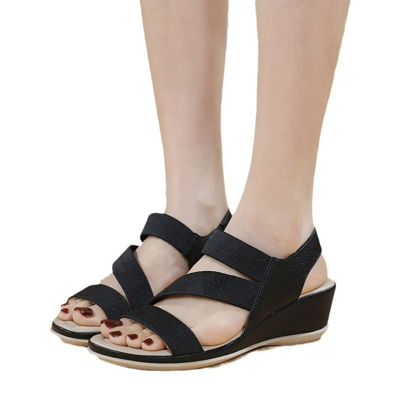 Zsófia- Damen Wedgesandalen mit elastischen Riemen und Innensohle - Image 4