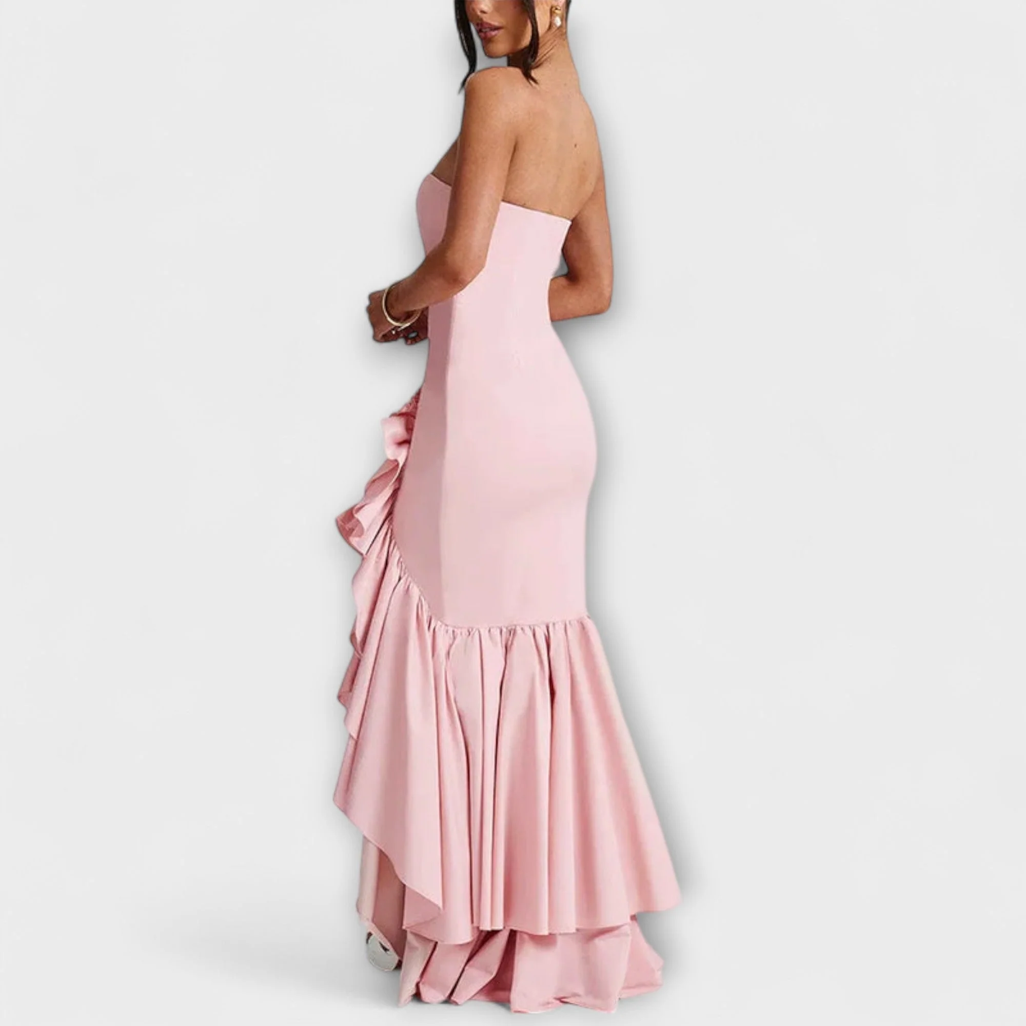 Zuri - Asymmetrisches Off-Shoulder Maxi-Kleid in Slim Fit - Image 4