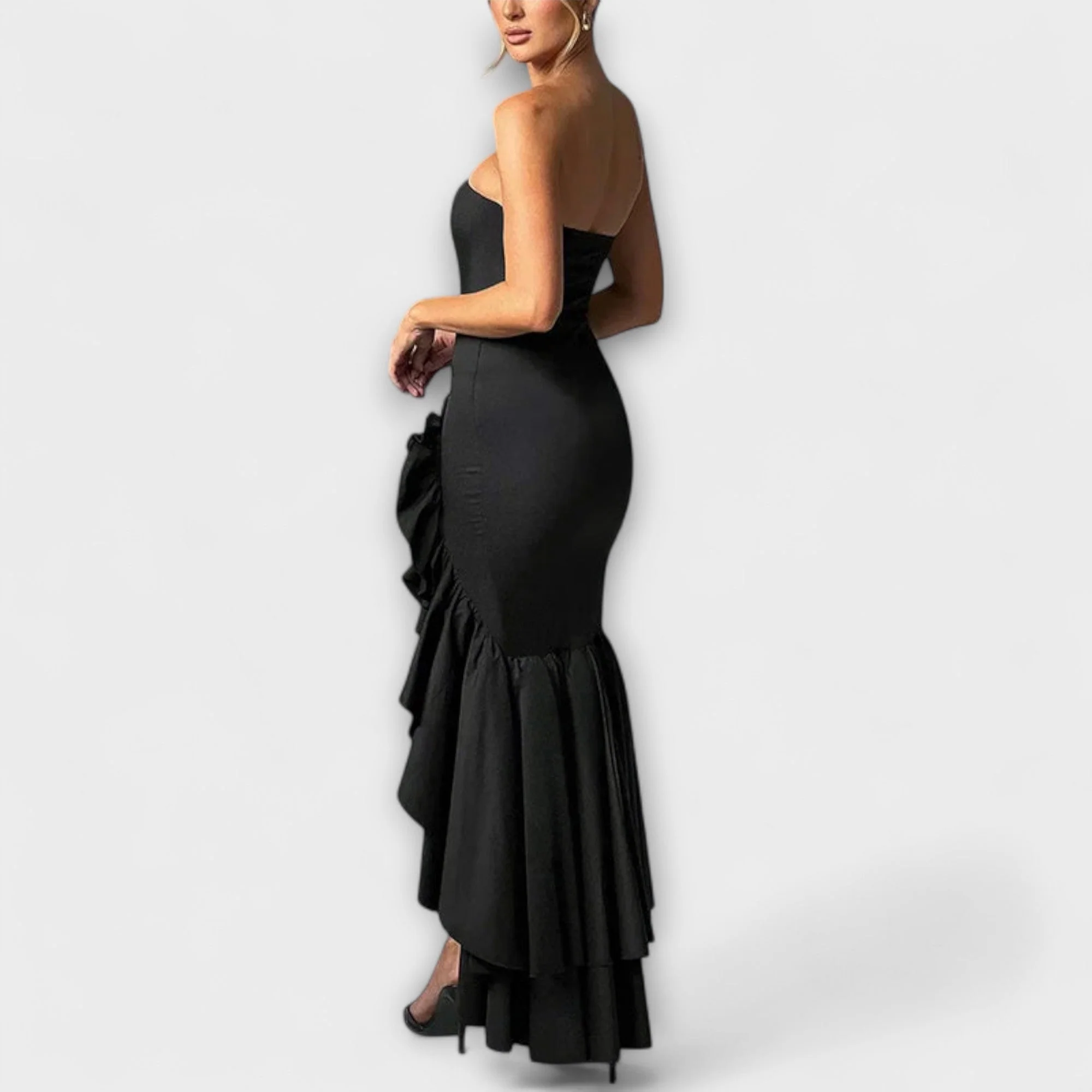 Zuri - Asymmetrisches Off-Shoulder Maxi-Kleid in Slim Fit - Image 7