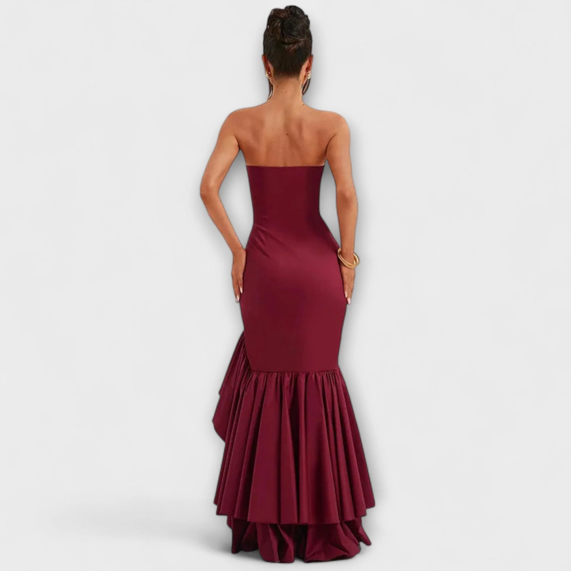 Zuri - Asymmetrisches Off-Shoulder Maxi-Kleid in Slim Fit - Image 8