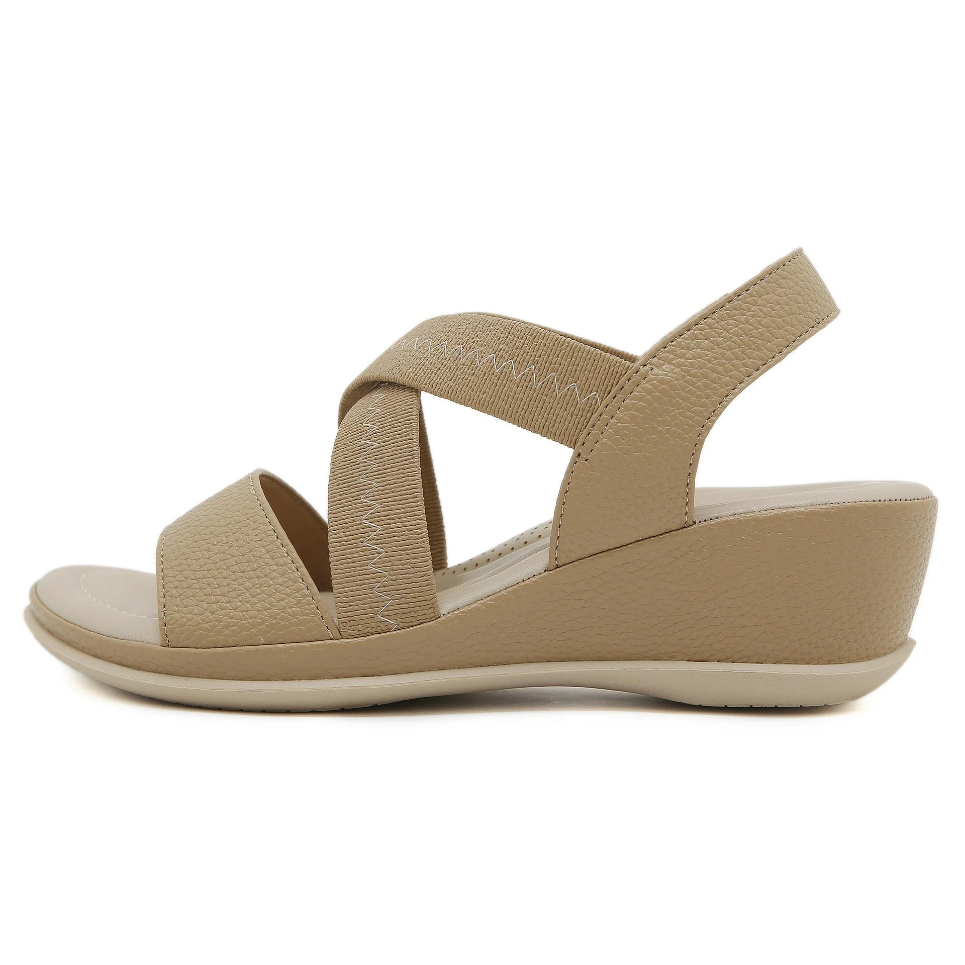 Zuzanna- Damen Wedgesandalen mit elastischen Überkreuz Riemen - Image 4