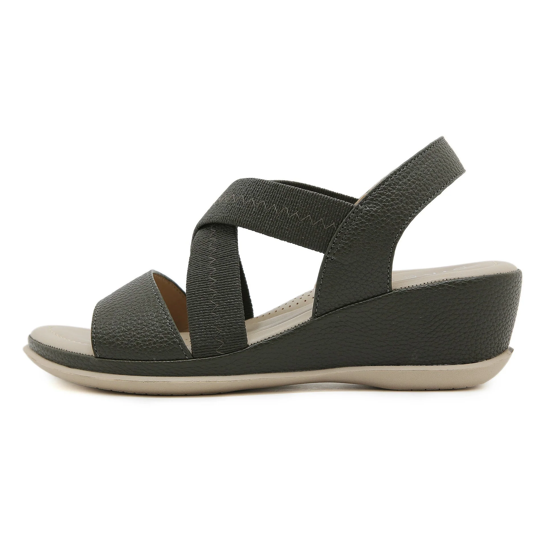 Zuzanna- Damen Wedgesandalen mit elastischen Überkreuz Riemen - Image 5