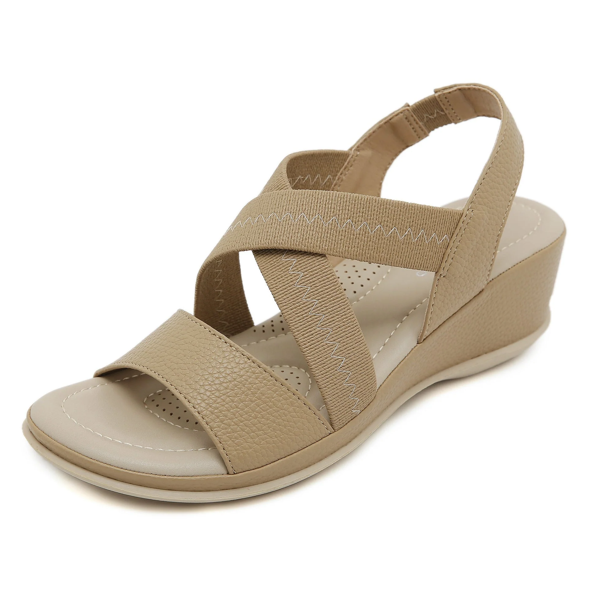 Zuzanna- Damen Wedgesandalen mit elastischen Überkreuz Riemen - Image 7