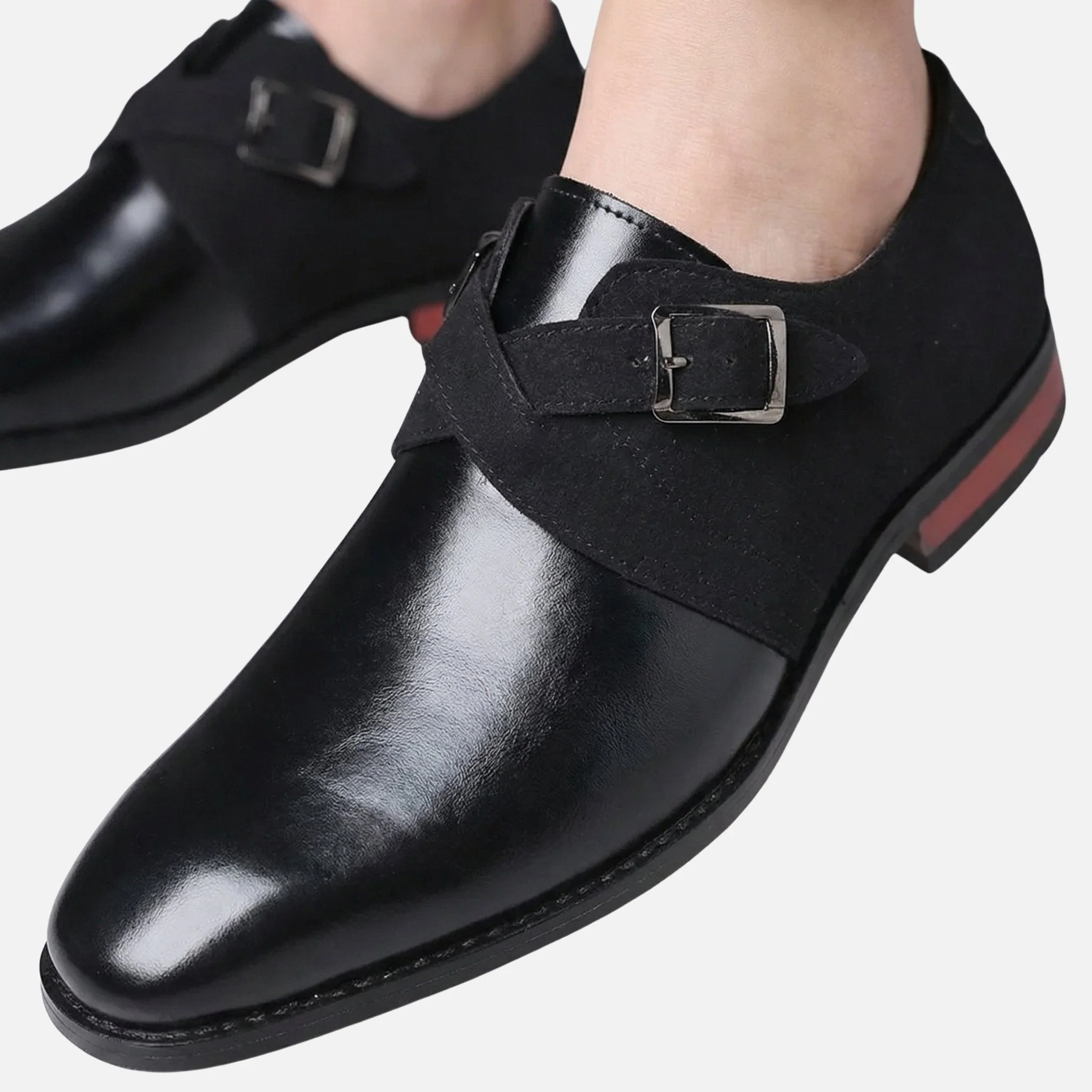 Stefan | Herren Zweifarbige Monkstrap-Schuhe Leder Wildleder – Monkstrap Business - Image 5