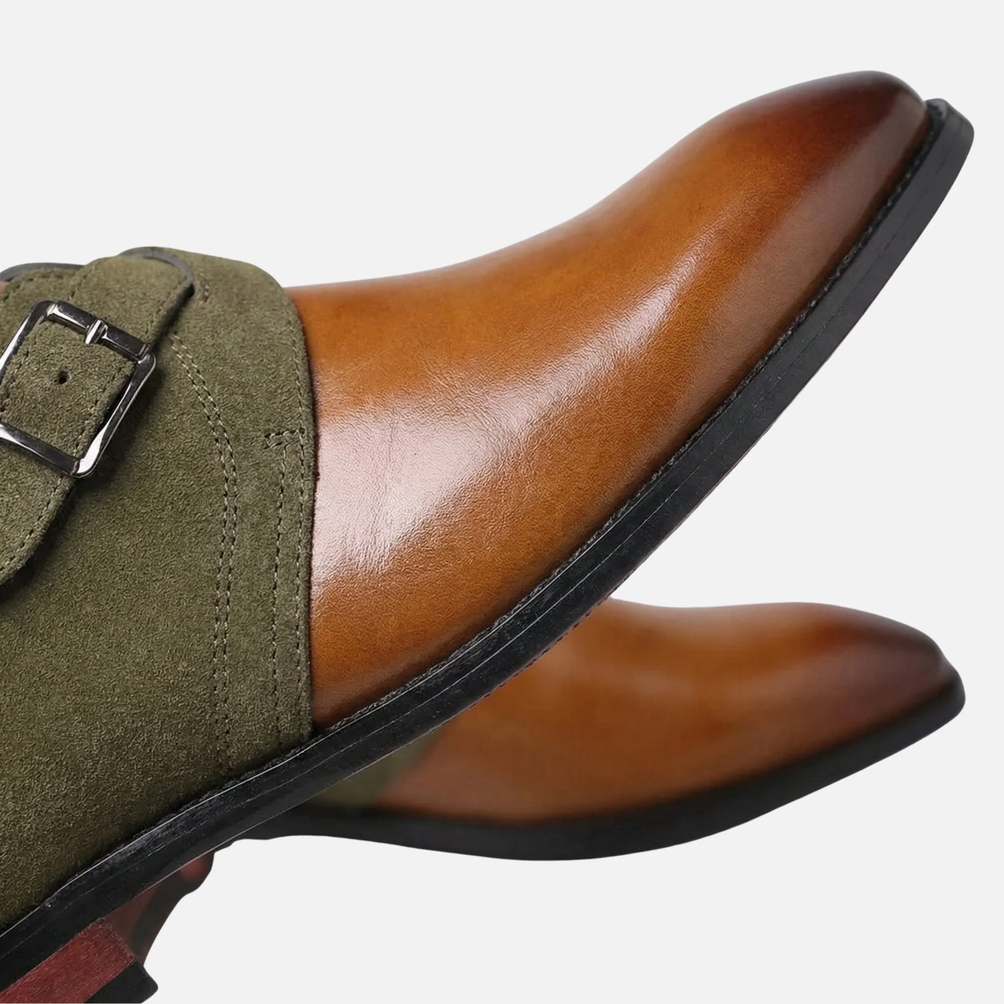Stefan | Herren Zweifarbige Monkstrap-Schuhe Leder Wildleder – Monkstrap Business - Image 6