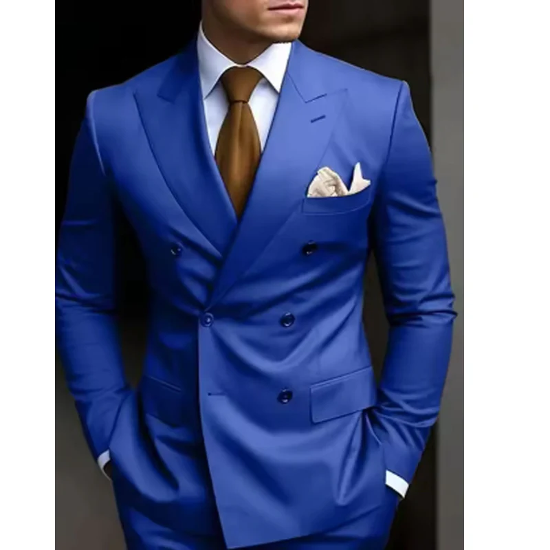 Zweireihiger Herren mit Sechs Knöpfen Hochzeitsgast Anzug | Elegant - Image 4