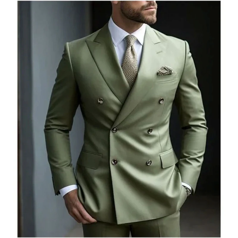 Zweireihiger Herren mit Sechs Knöpfen Hochzeitsgast Anzug | Elegant - Image 5