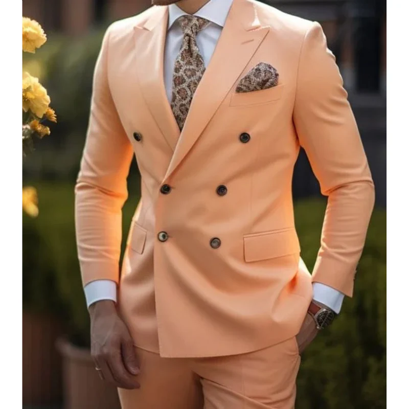 Zweireihiger Herren mit Sechs Knöpfen Hochzeitsgast Anzug | Elegant - Image 9
