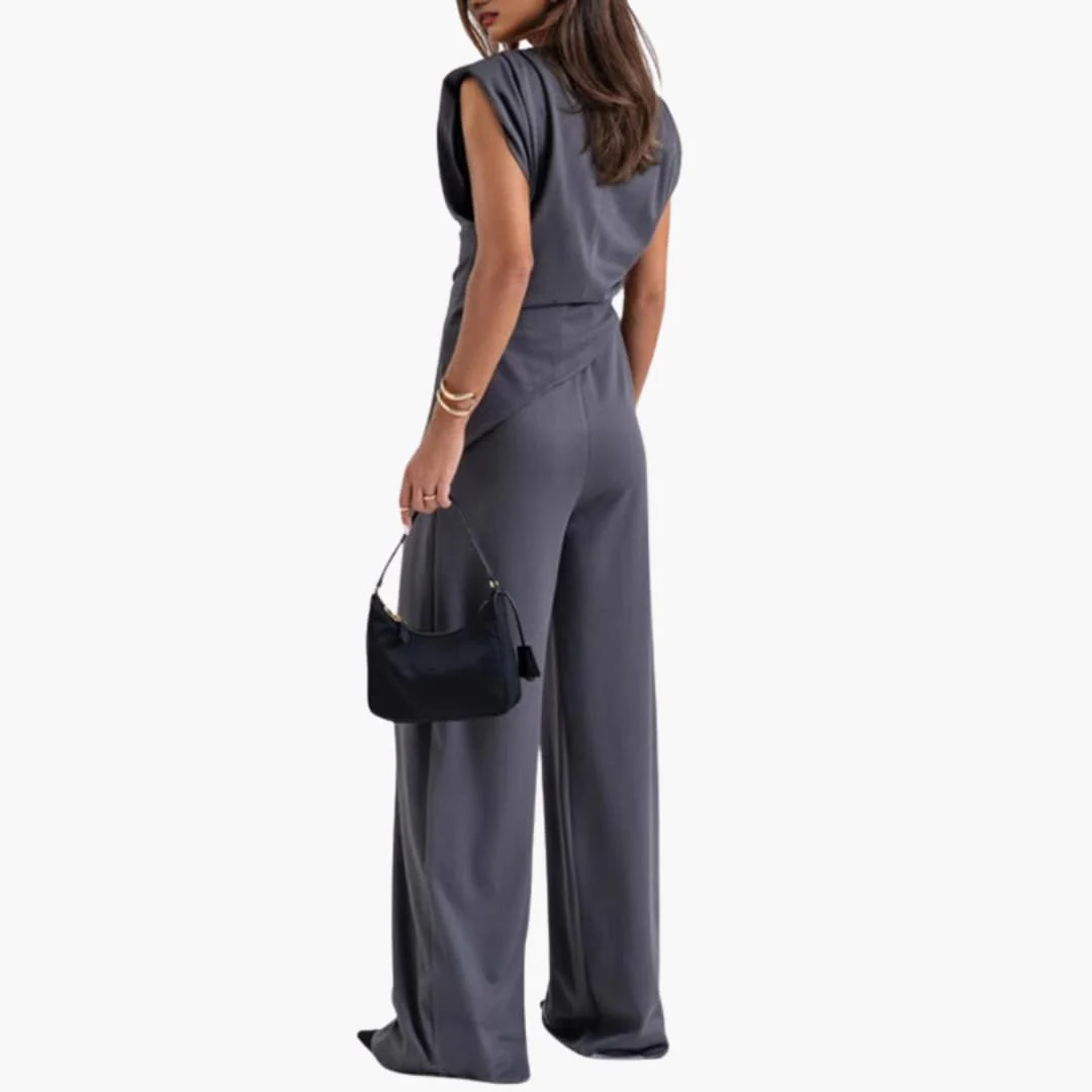 Zweiteiler Damen - Eleganter Hosenanzug mit weitem Bein - Image 9