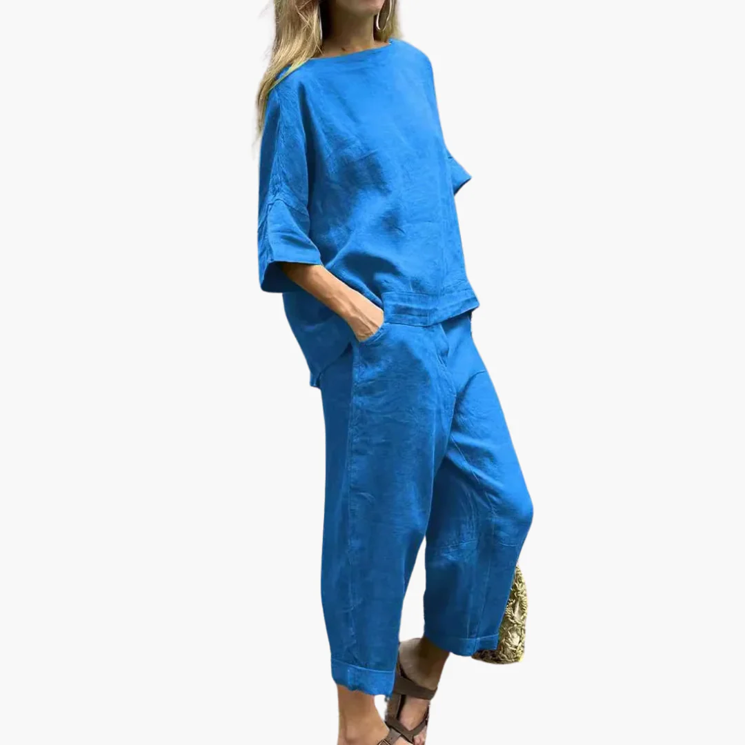 Zweiteiler Set Damen - Crop Top & Cropped Hose für den Sommer - Image 2