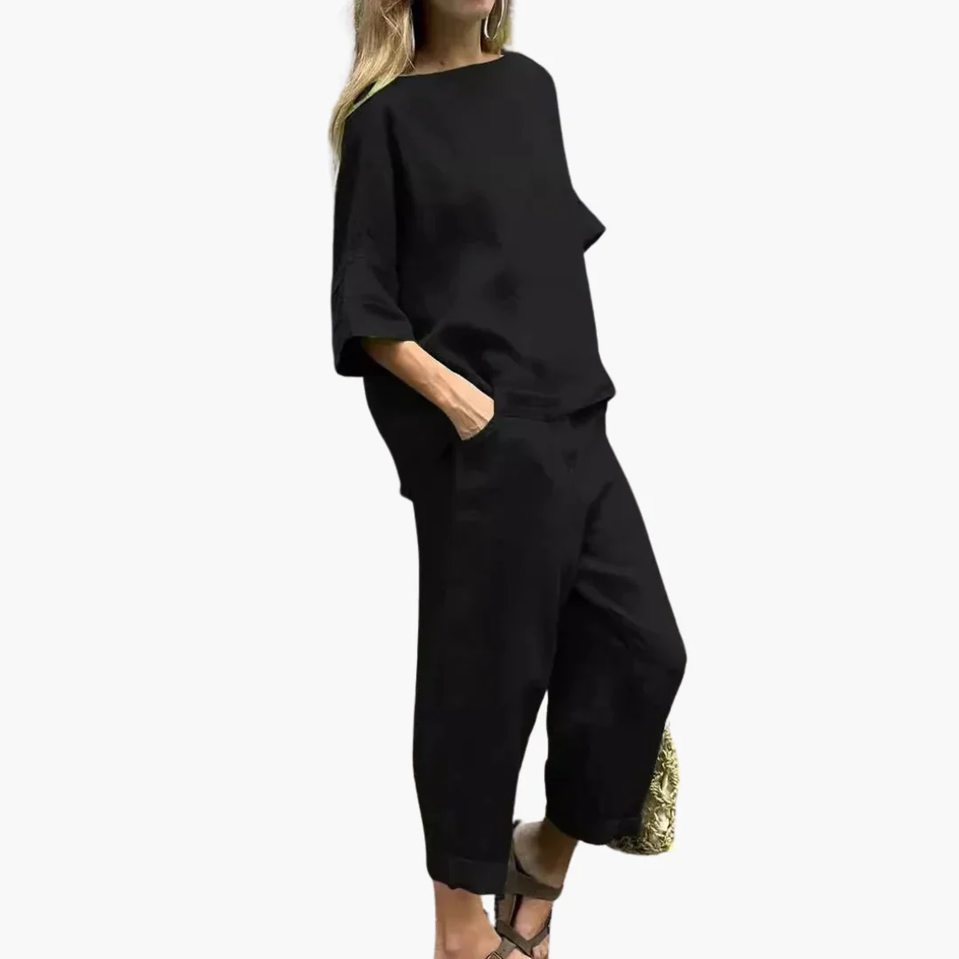 Zweiteiler Set Damen - Crop Top & Cropped Hose für den Sommer - Image 4