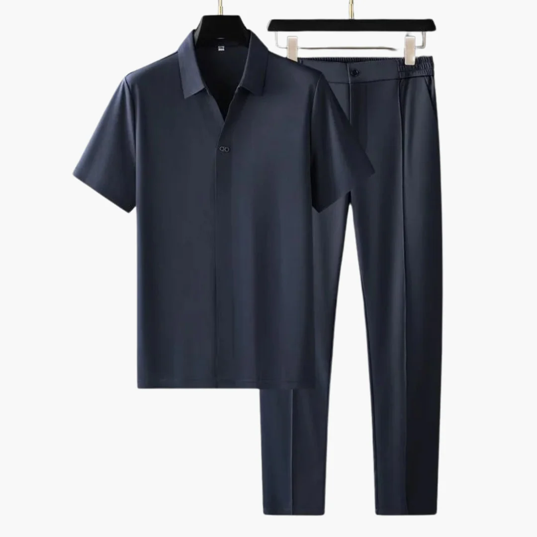 Zweiteiler Set für Herren – Kurzarmshirt mit Stoffhose - Image 5