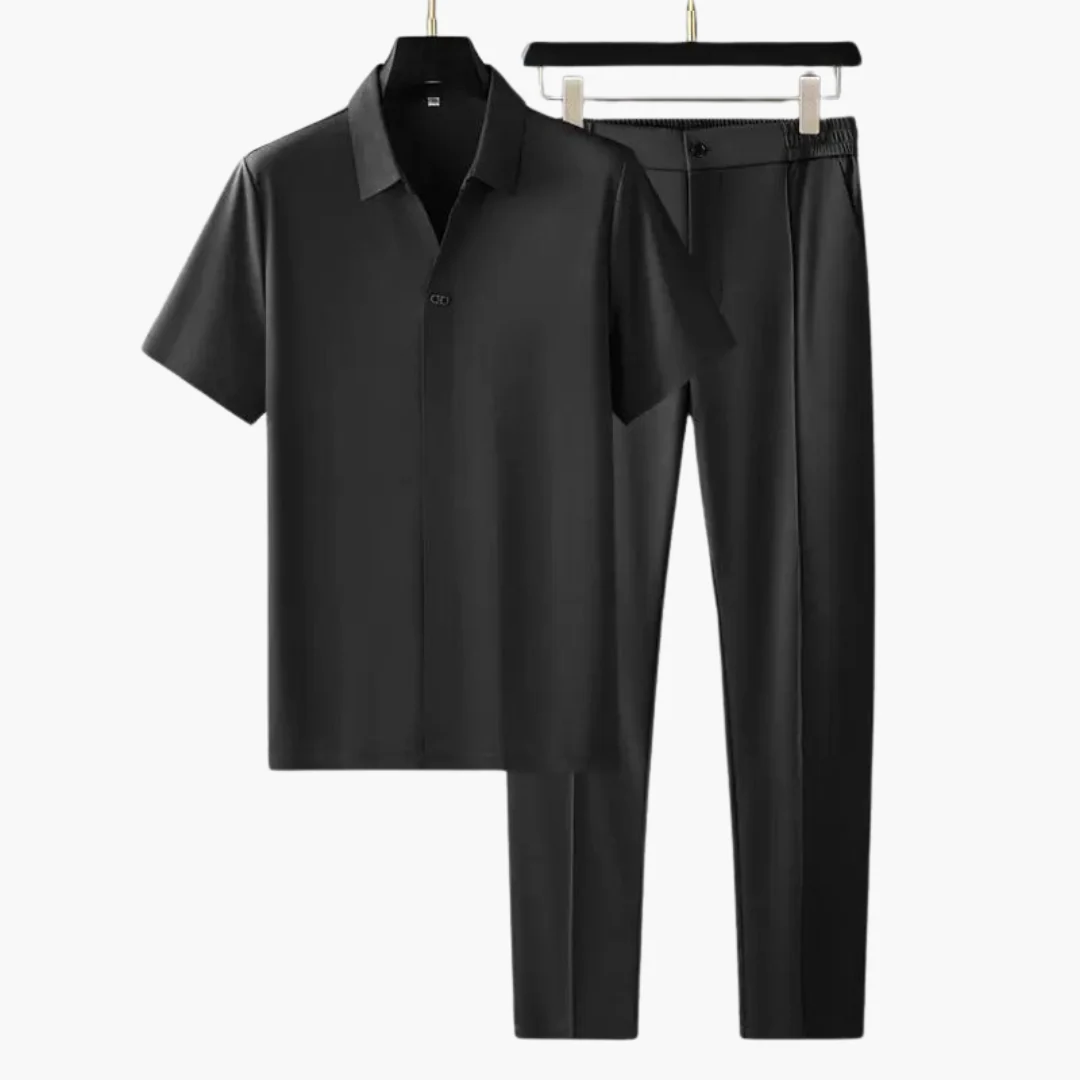 Zweiteiler Set für Herren – Kurzarmshirt mit Stoffhose - Image 7
