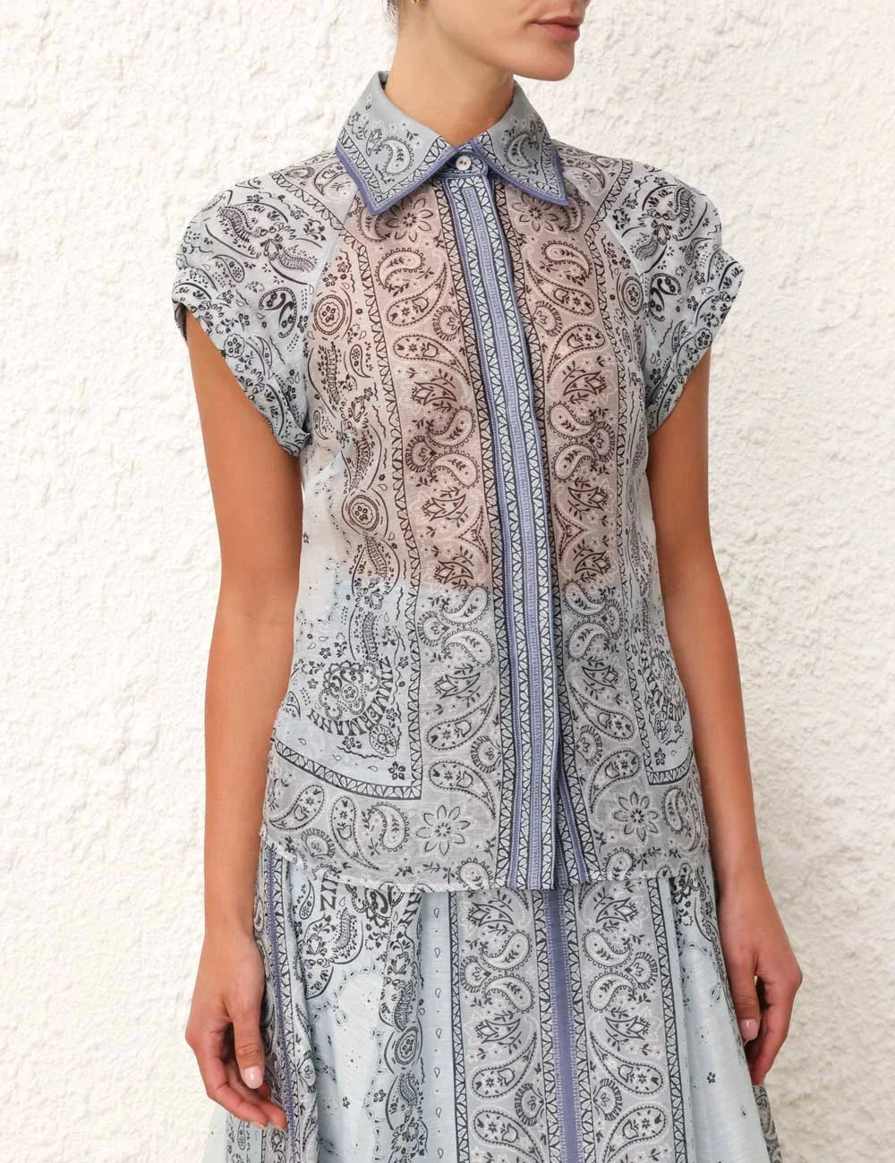Zweiteiler-Set mit Bluse & Maxi-Rock im Paisley-Stil – Urban & Elegant - Image 2