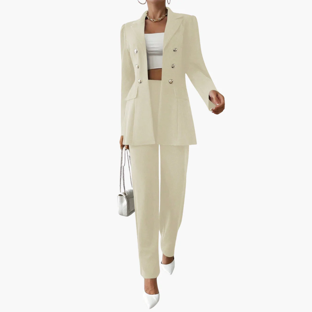 Zweiteiliger Anzug mit Damen - Blazer und geraden Hosen - Image 5
