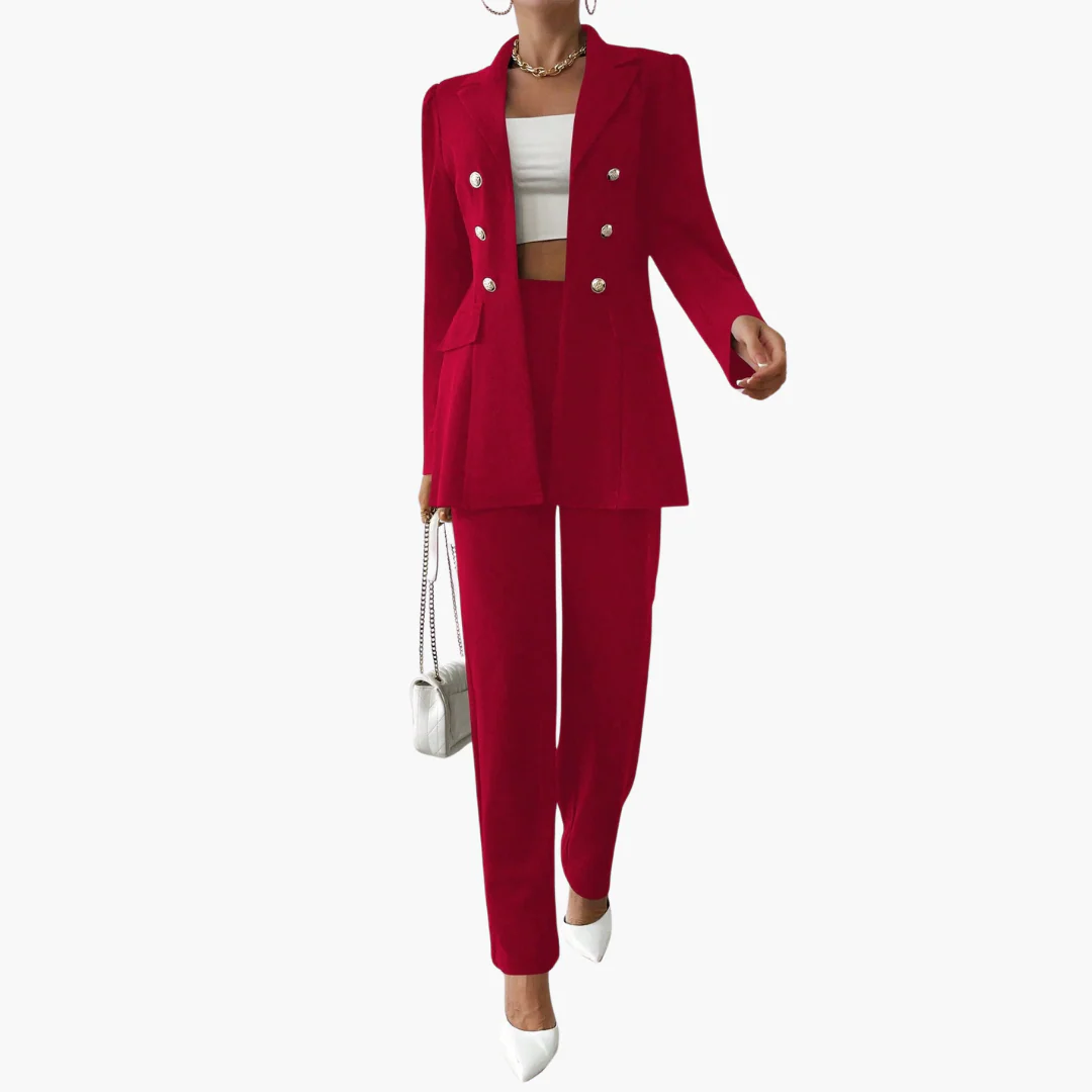 Zweiteiliger Anzug mit Damen - Blazer und geraden Hosen - Image 6